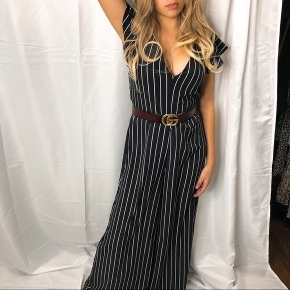 Stripped jumpsuit wide leg pants - Picture 5 of 12